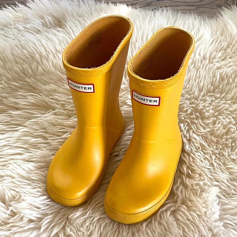 Hunter boots, toddler, yellow, size 7
